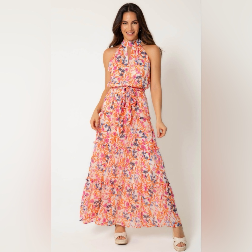 🆕 Vibrant Floral Sleeveless Maxi Dress